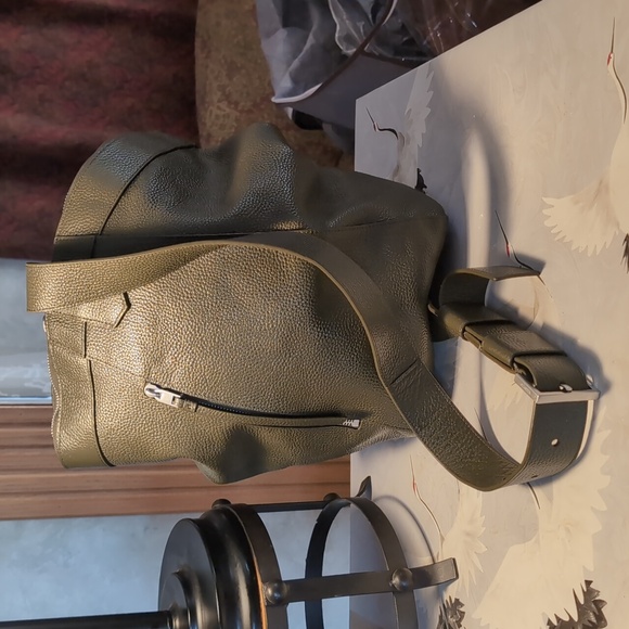 ALLSAINTS Anouck Leather Sling Olive Green - Picture 5 of 12